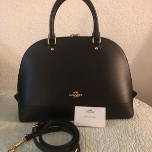 Coach large dome satchel black handbag